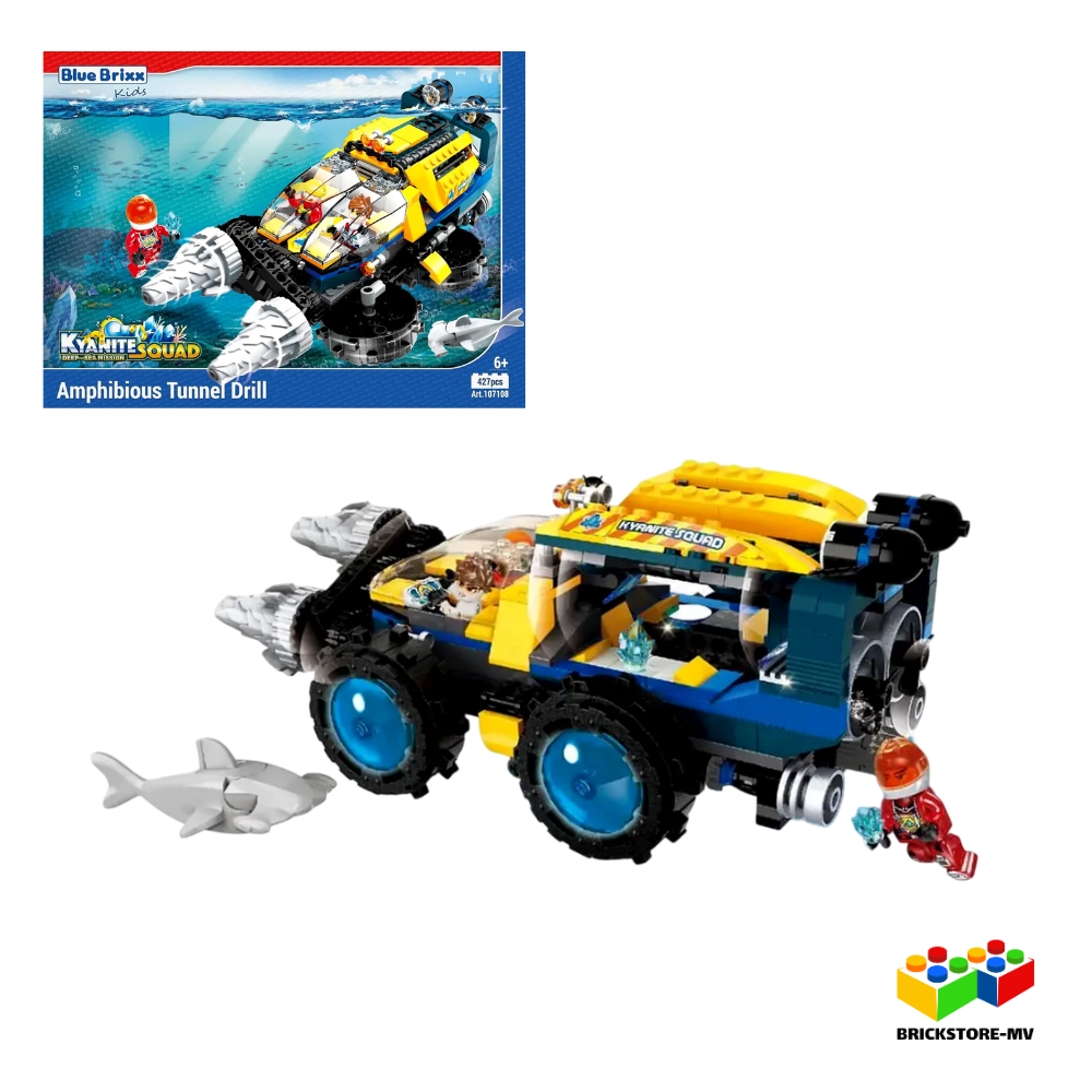 BlueBrixx-Kids 107108 – Amphibischer Tunnelbohrer der Kyanite Squad